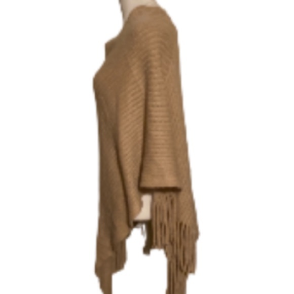 NWT Time and Tru Tan Poncho with Fringe Size L/XL - Picture 8 of 14
